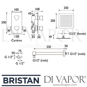 Bristan BRIGHT SHWR PK2 Bright Thermostatic Shower Pack Spare Parts